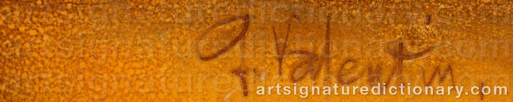 Authentic signature by Gilbert VALENTIN on artwork