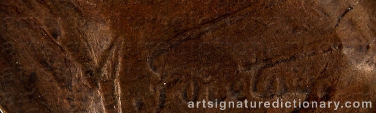 Authentic signature by Alfred Jean FORETAY on  artwork