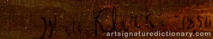Authentic signature by Willem De KLERK on  artwork