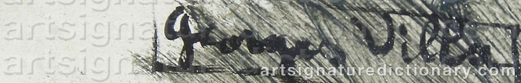Authentic signature by Georges VILLA on artwork