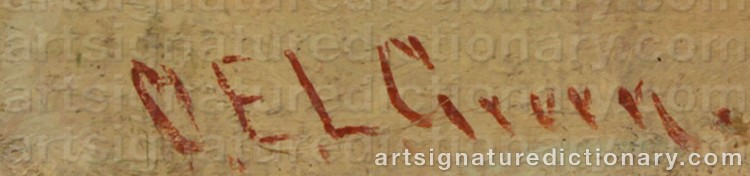 Authentic signature by Charles Edwin Lewis GREEN on Painting/Watercolour artwork