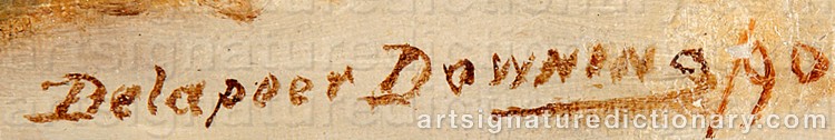 Authentic signature by Delapoer DOWNING on Painting/Watercolour artwork