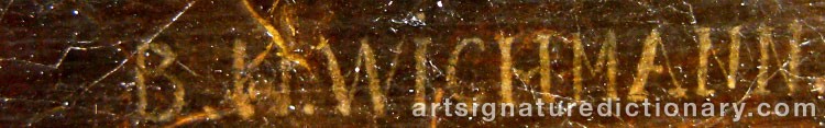 Authentic signature by Benedictus Nicolaus WICHMANN on  artwork