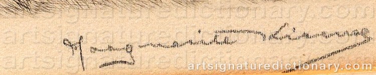 Authentic signature by Marguerite KIRMSE on Drawing/Graphic/Print artwork