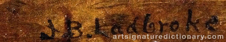 Authentic signature by John Berney LADBROOKE on Painting/Watercolour artwork