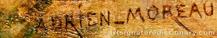 Authentic signature by Adrien MOREAU on  artwork