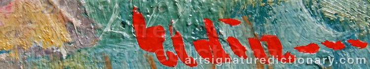 Authentic signature by Henry ELDIN on  artwork