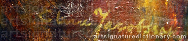 Authentic signature by Elna JAKOBSSON on  artwork