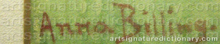 Signature by Anna BILLING