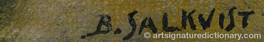 Authentic signature by Birger SALKVIST on artwork