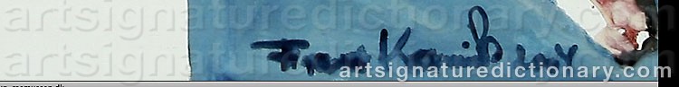 Authentic signature by Frans KANNIK on artwork