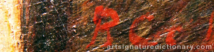 Authentic signature by Reinhold CALLMANDER on  artwork