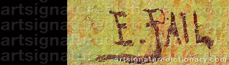 Authentic signature by Edouard PAIL on artwork