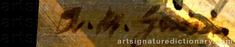 Authentic signature by Armand Marie GUÉRIN on  artwork