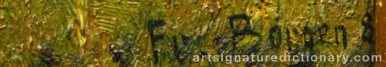 Authentic signature by Fredrik BORGEN on  artwork