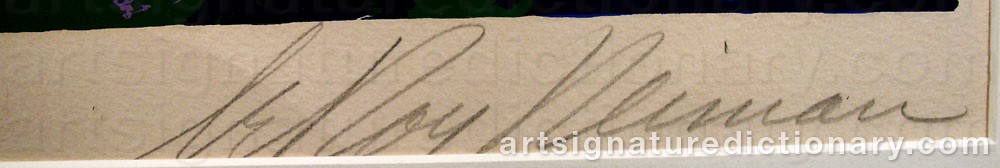 Authentic signature by Leroy NIEMAN on  artwork