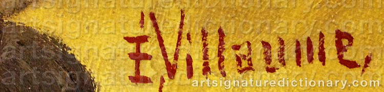 Authentic signature by E. VILLAUME on  artwork