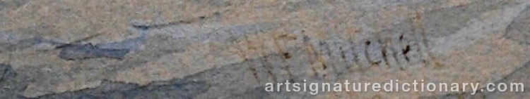 Authentic signature by William Frederick MITCHELL on  artwork