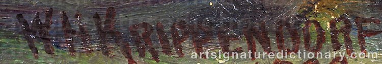Authentic signature by William H. KRIPPENDORF on artwork