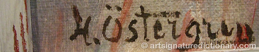 Authentic signature by Harald ÖSTERGREN on  artwork