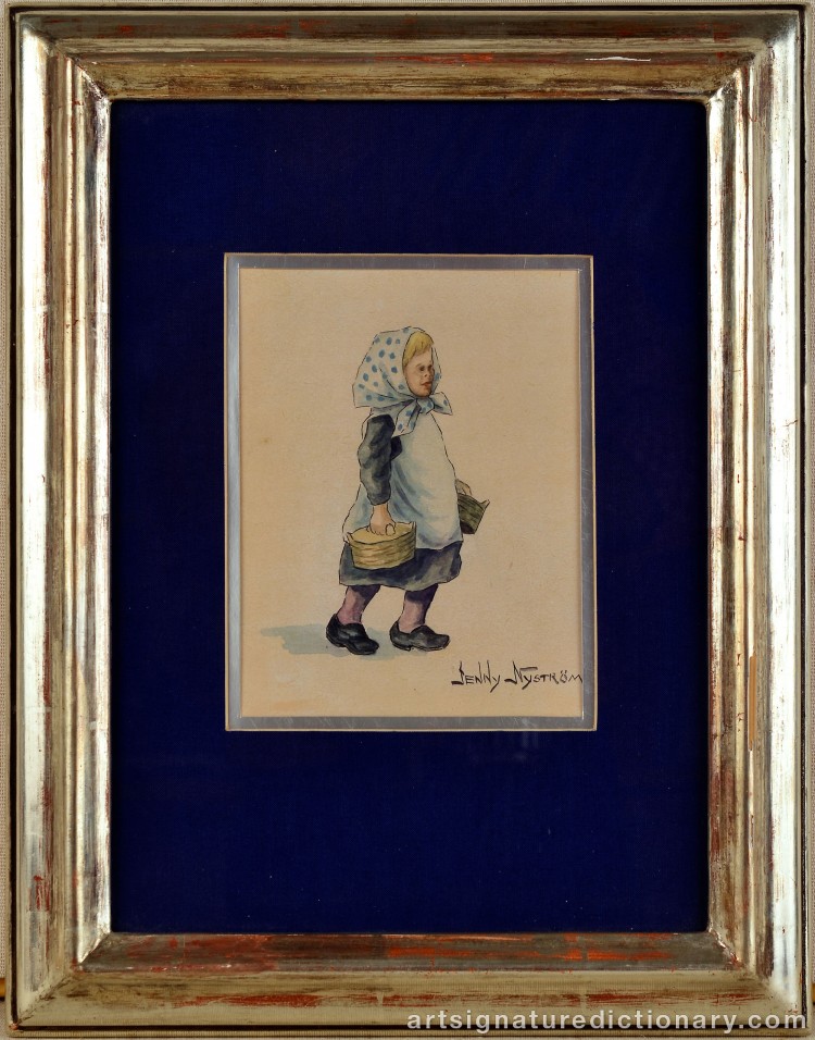 Close-up details showing Jenny NYSTRÖM signature forgery characteristics