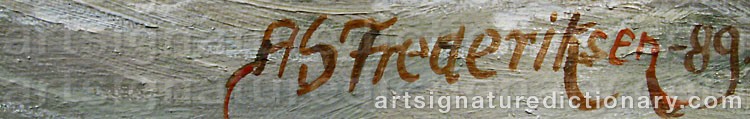 Authentic signature by Arne Skottenborg FREDERIKSEN on  artwork