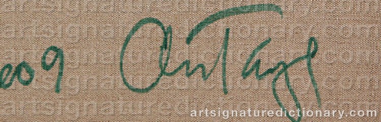 Authentic signature by Christian TANGØ on  artwork