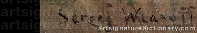 Authentic signature by Sergei WLASOV on artwork