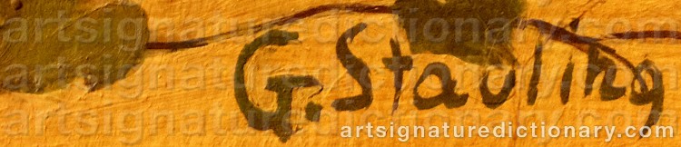 Authentic signature by Gertrud STAVLING on Painting/Watercolour artwork