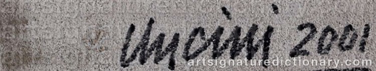 Authentic signature by Giuseppe UNCINI on  artwork