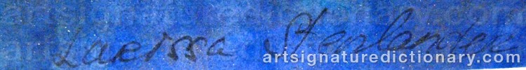 Authentic signature by Larissa STENLANDER on  artwork