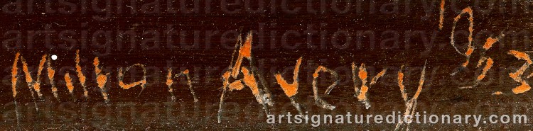 Authentic signature by Milton Clark AVERY on Painting/Watercolour artwork