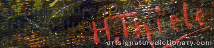 Authentic signature by H. THIELE on  artwork
