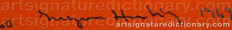 Authentic signature by Ingvar HURTIG on artwork