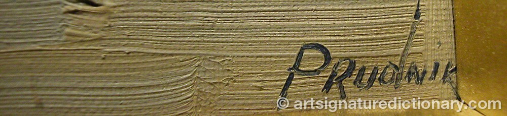 Authentic signature by Jack PRUDNIK on  artwork