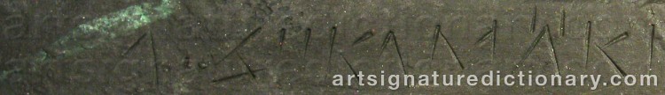 Authentic signature by Arvo SIIKAMÄKI on Sculpture artwork