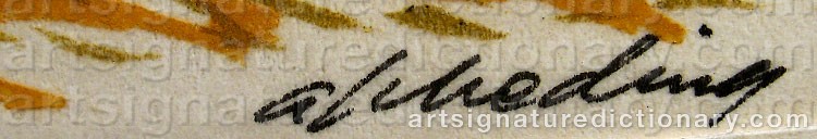 Authentic signature by Arne SCHEDING on  artwork
