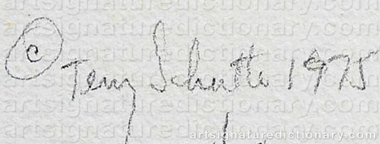 Authentic signature by Terry Lee SCHUTTE on Painting/Watercolour artwork