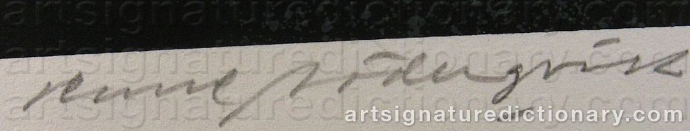 Authentic signature by Rune SÖDERQVIST on  artwork