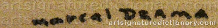 Authentic signature by Marcel DZAMA on  artwork