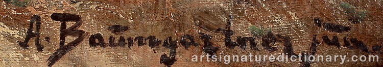 Authentic signature by Adolf  Jr. BAUMGARTNER on Painting/Watercolour artwork