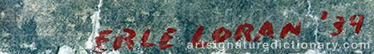 Authentic signature by Erle LORAN on Painting/Watercolour artwork