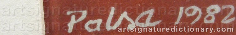 Authentic signature by Kalervo PALSA on artwork