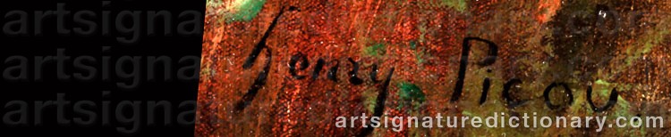 Authentic signature by Henri Pierre PICOU on  artwork