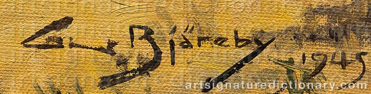 Authentic signature by Gunnar BJÄREBY on artwork