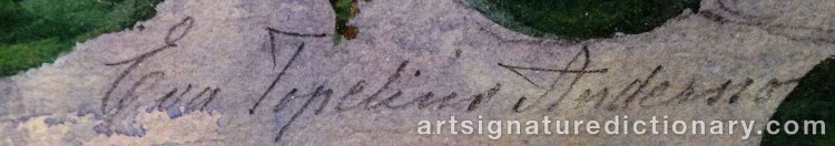 Authentic signature by Eva ACKE on  artwork