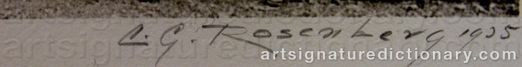 Authentic signature by Carl Gustaf ROSENBERG on  artwork