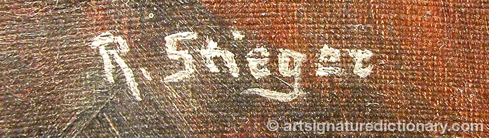 Authentic signature by R. STIGER on  artwork