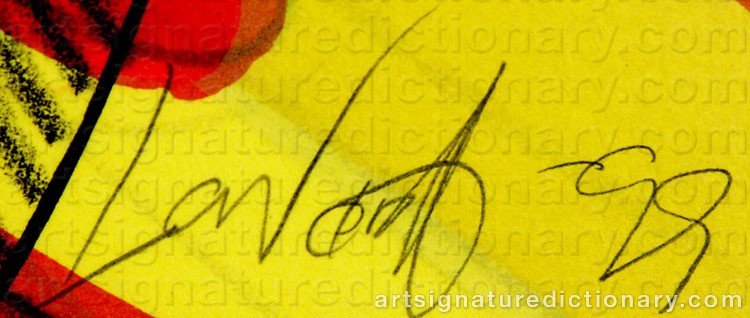 Authentic signature by Lars NØRGÅRD on artwork