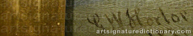 Authentic signature by George William HORLOR on artwork